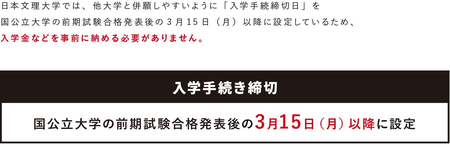 入学手続き締切
